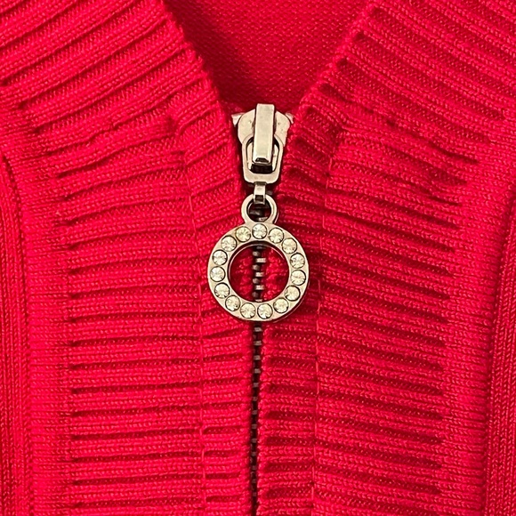 Cable & Guage Red V-neck pullover sweater, M - Picture 5 of 8